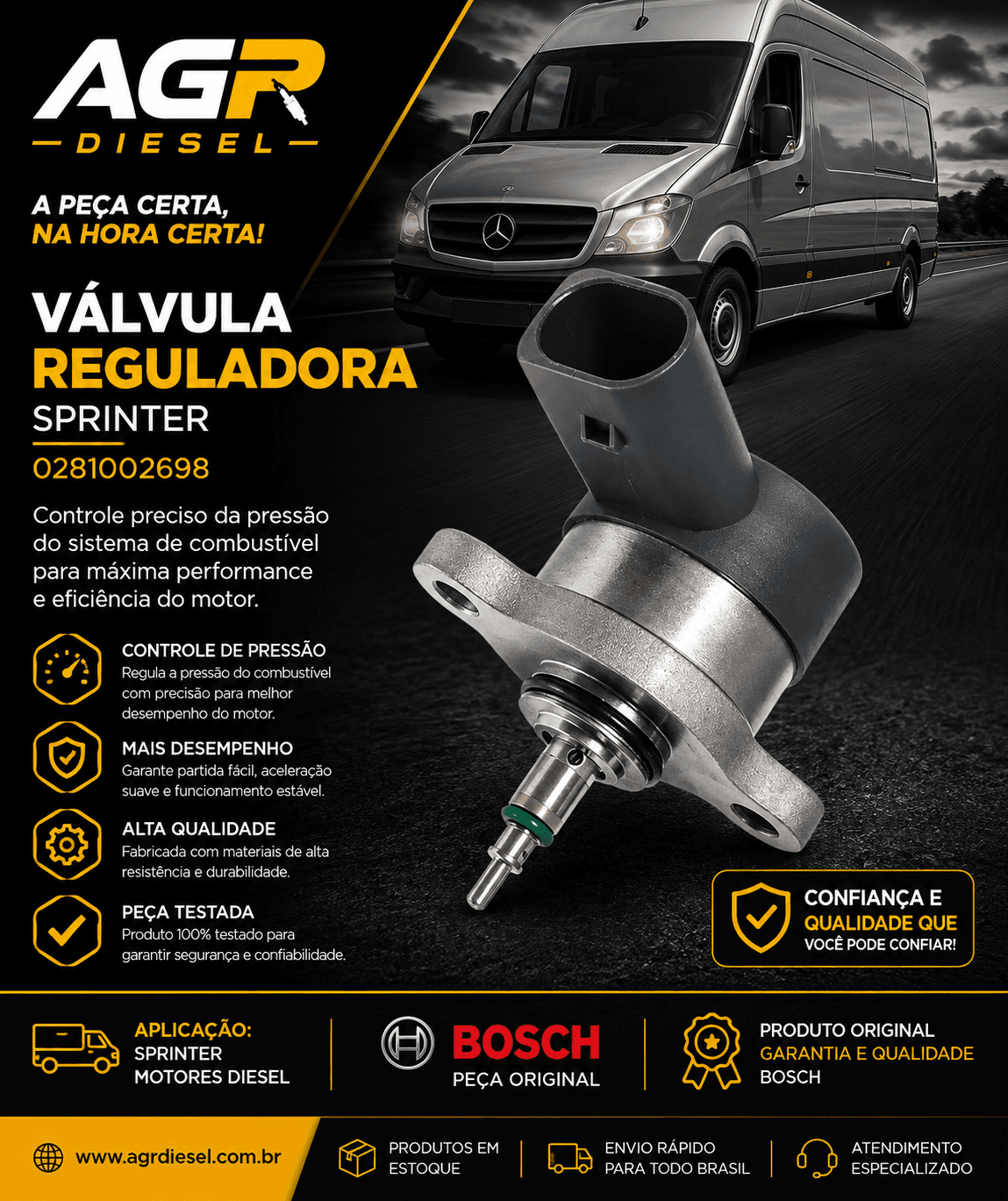 Válvula reguladora Sprinter - 0281002698