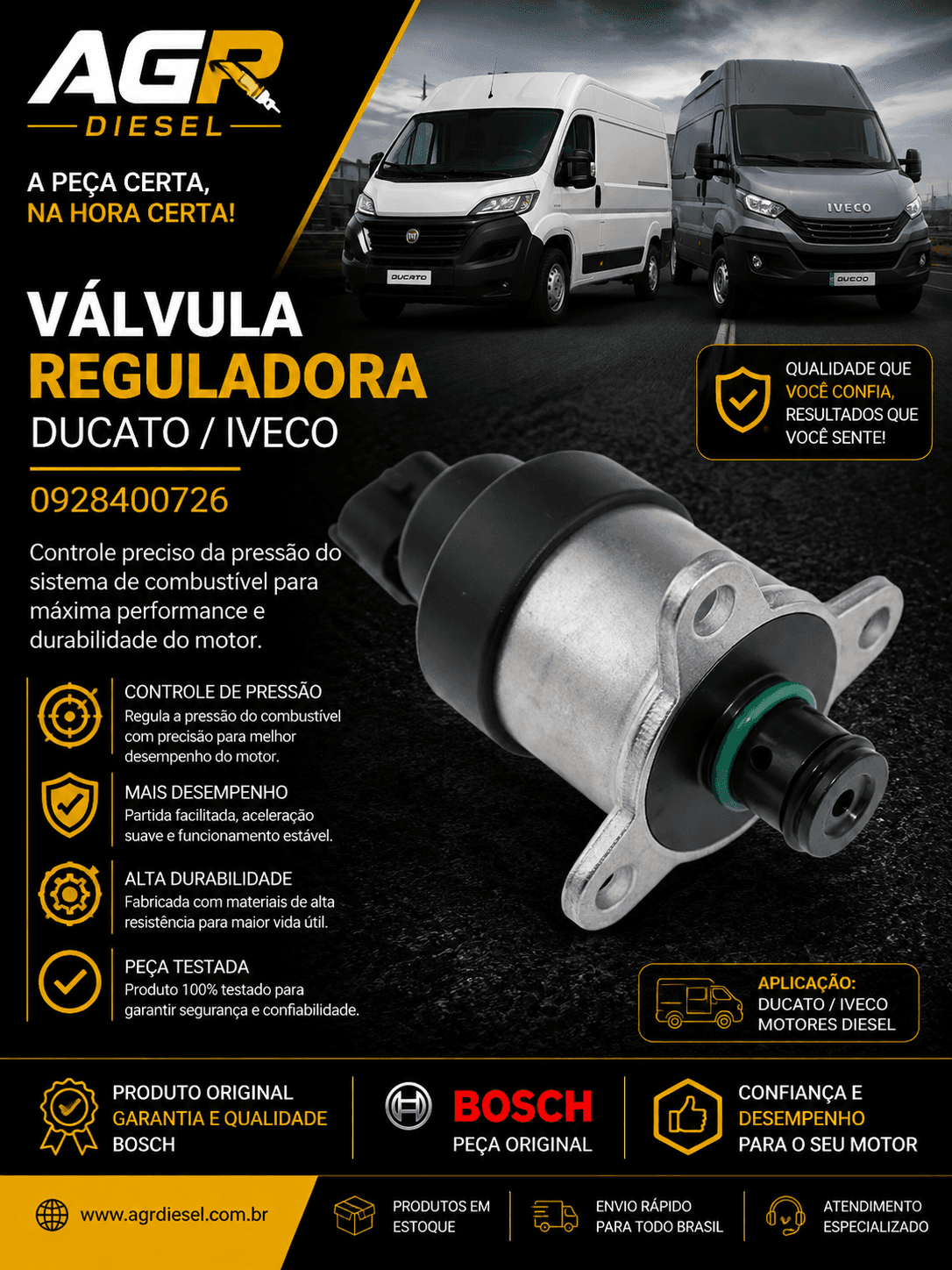 Válvula reguladora Ducato, Iveco - 0928400726