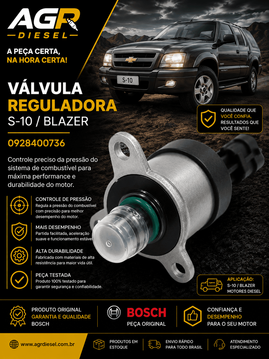Válvula reguladora S-10, Blazer - 0928400736