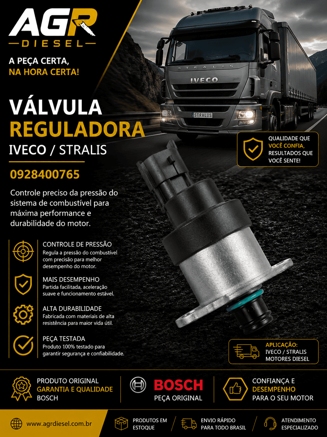 Válvula reguladora Iveco, Stralis - 0928400765
