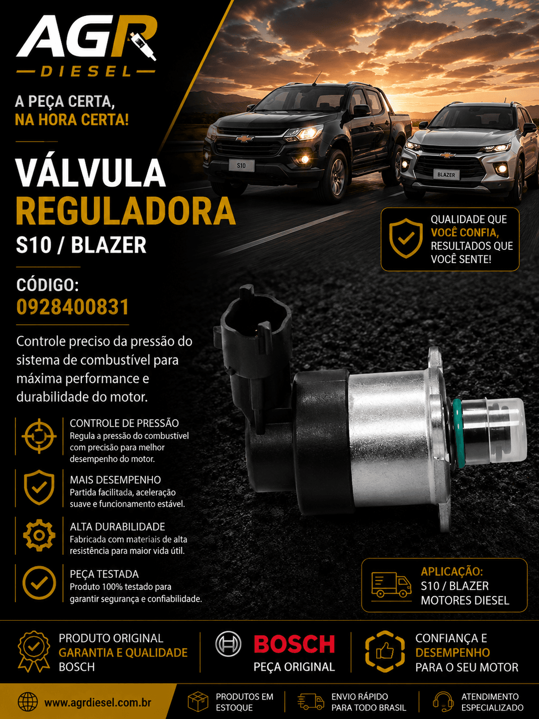 Válvula reguladora S10, Blazer - 0928400831
