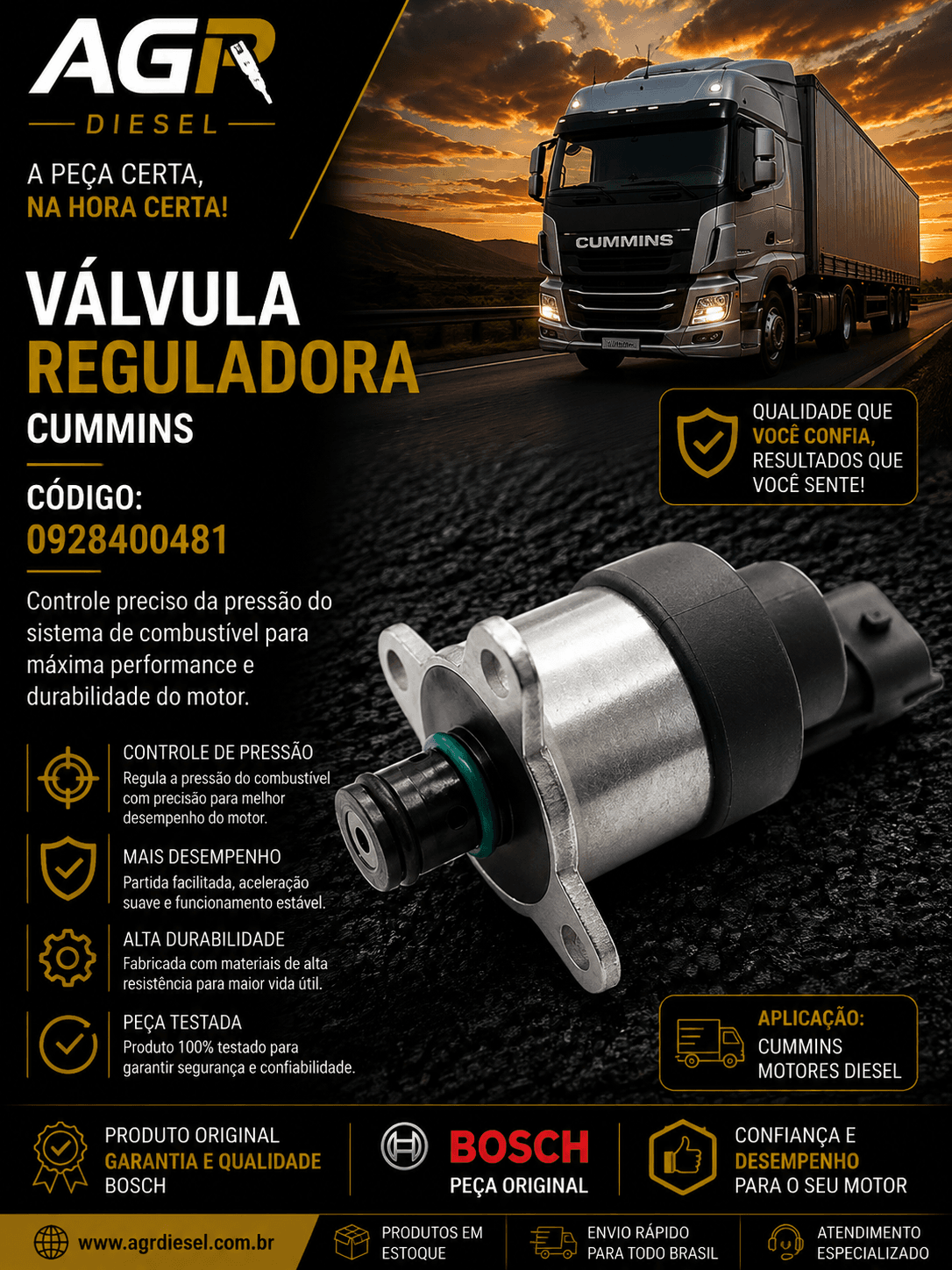 Válvula reguladora Cummins - 0928400481