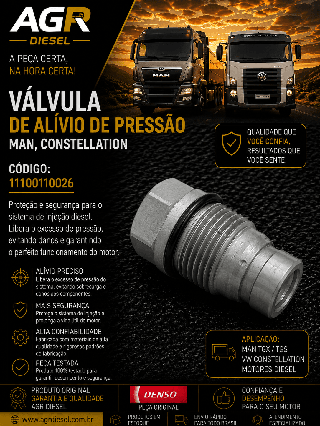 Válvula de alívio de pressão MAN, Constellation - 1110010026